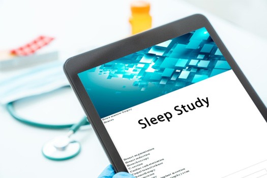 Digital tablet with Sleep Study listed